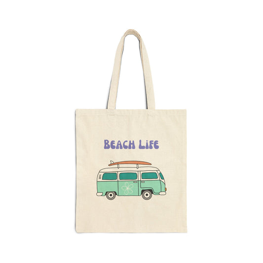 Beach Life Canvas Tote